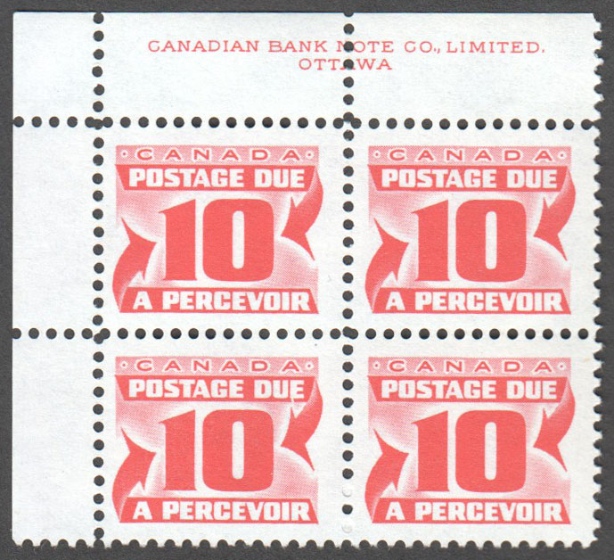 Canada Scott J35ii MNH PB UL - Click Image to Close